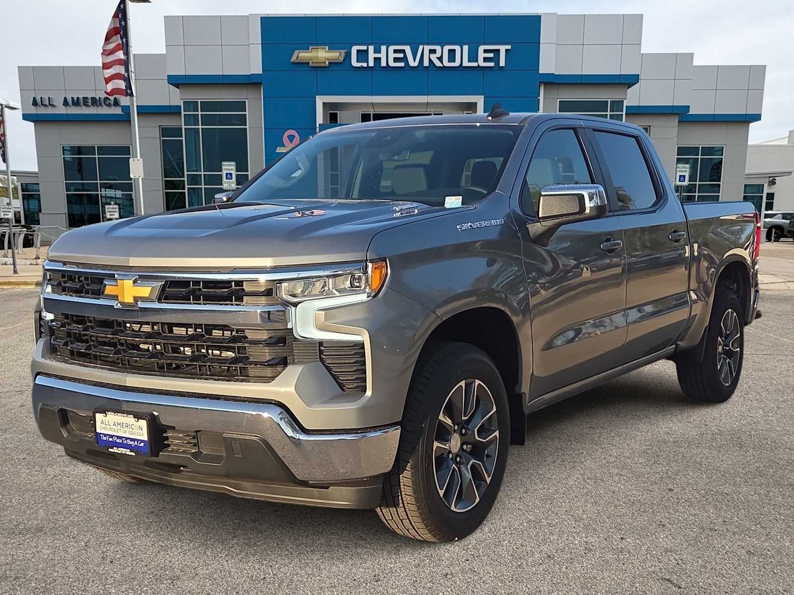 2026 Chevrolet Silverado 1500 LT in Sterling Gray Metallic — front three-quarter view