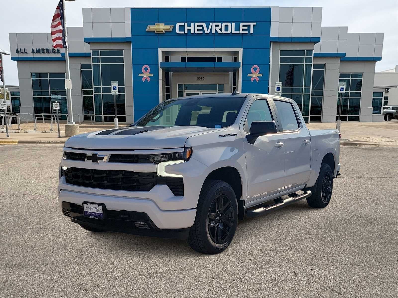 2026 Chevrolet Silverado 1500 RST in Summit White — front three-quarter view