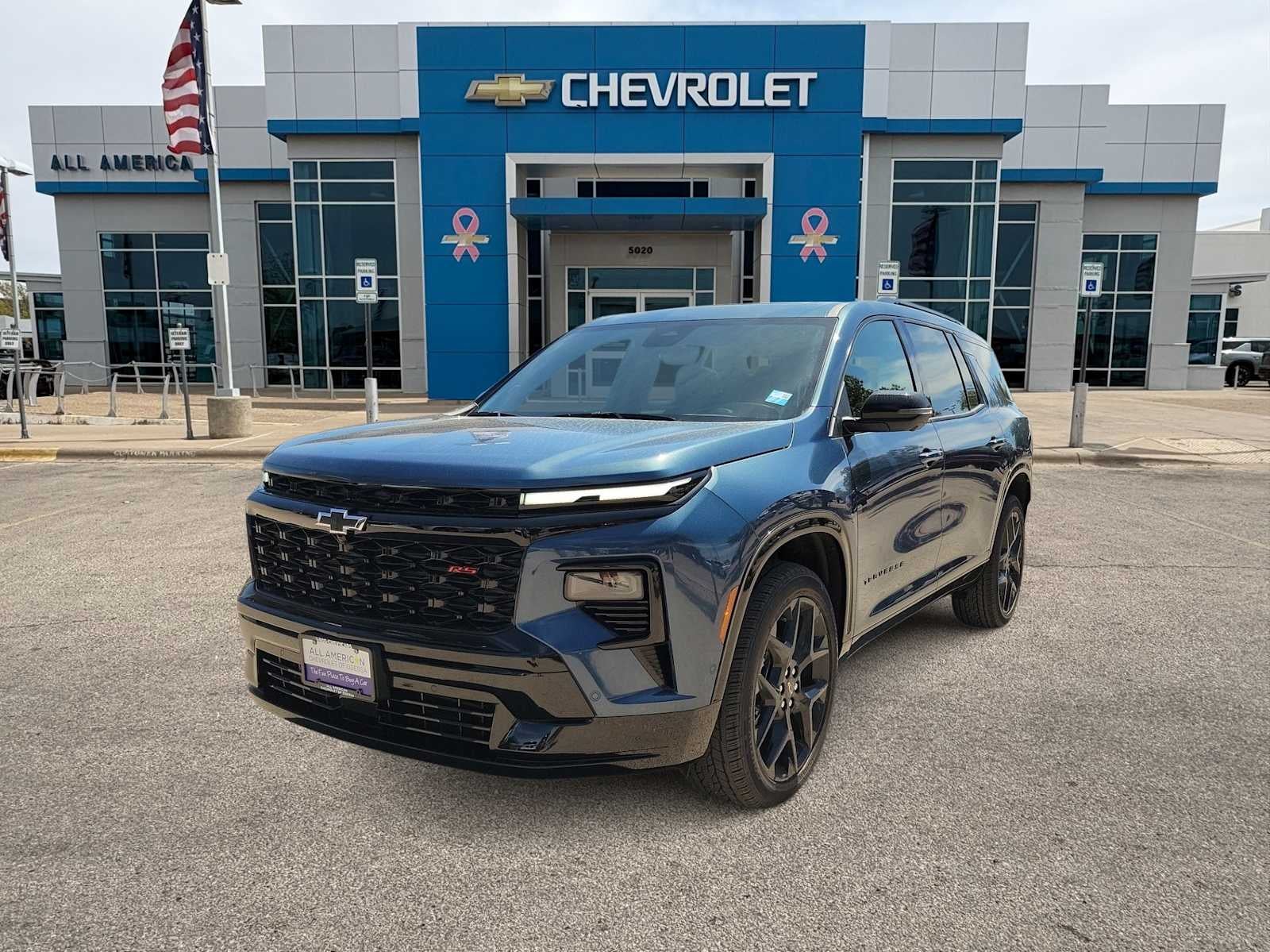 2026 Chevrolet Traverse RS in Lakeshore Blue Metallic — front three-quarter view