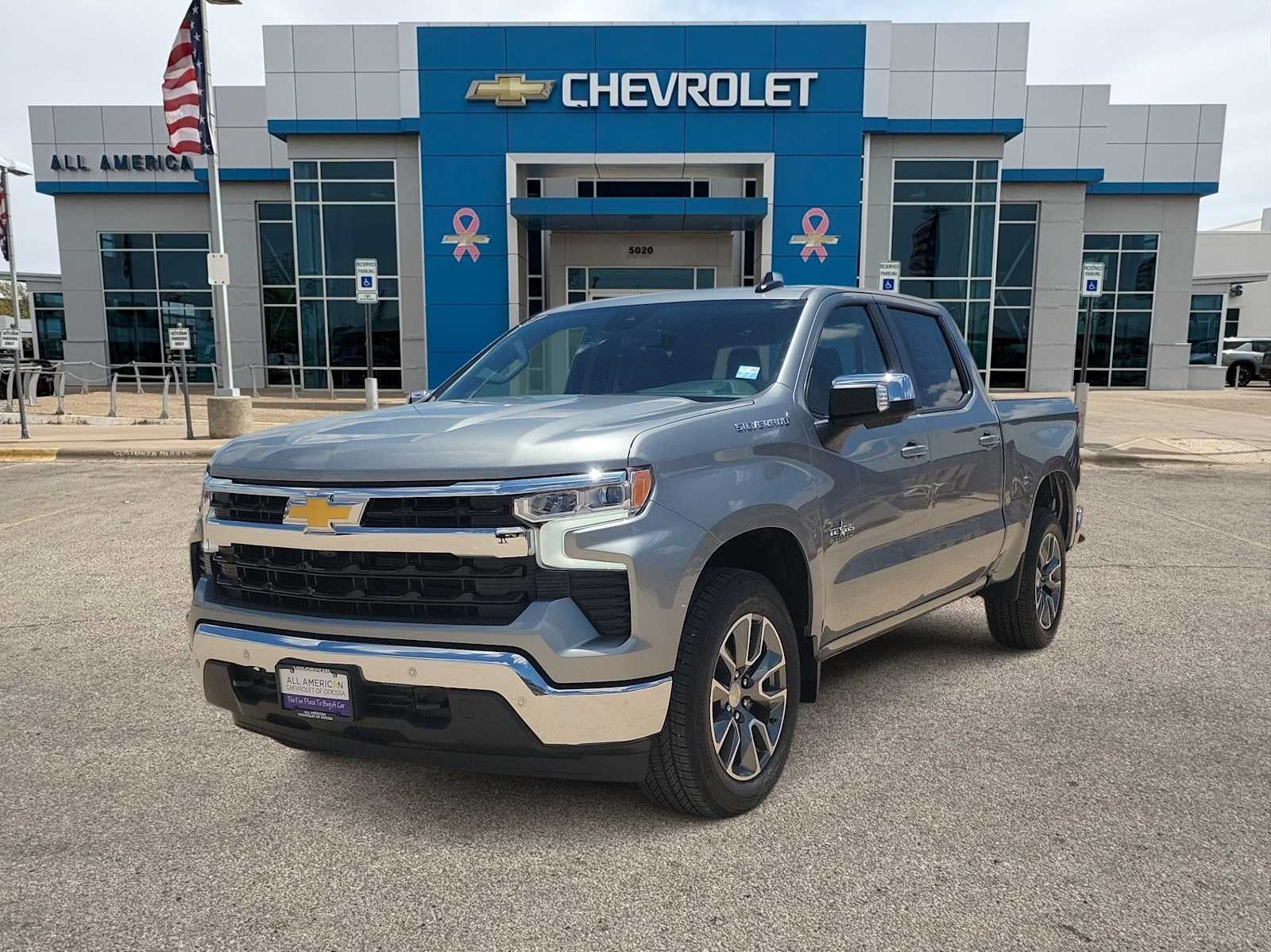 2026 Chevrolet Silverado 1500 LT in Sterling Gray Metallic — front three-quarter view