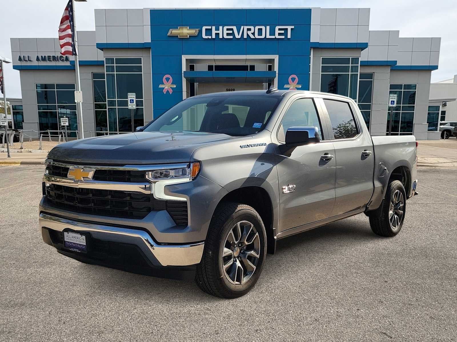 2026 Chevrolet Silverado 1500 LT in Sterling Gray Metallic — front three-quarter view