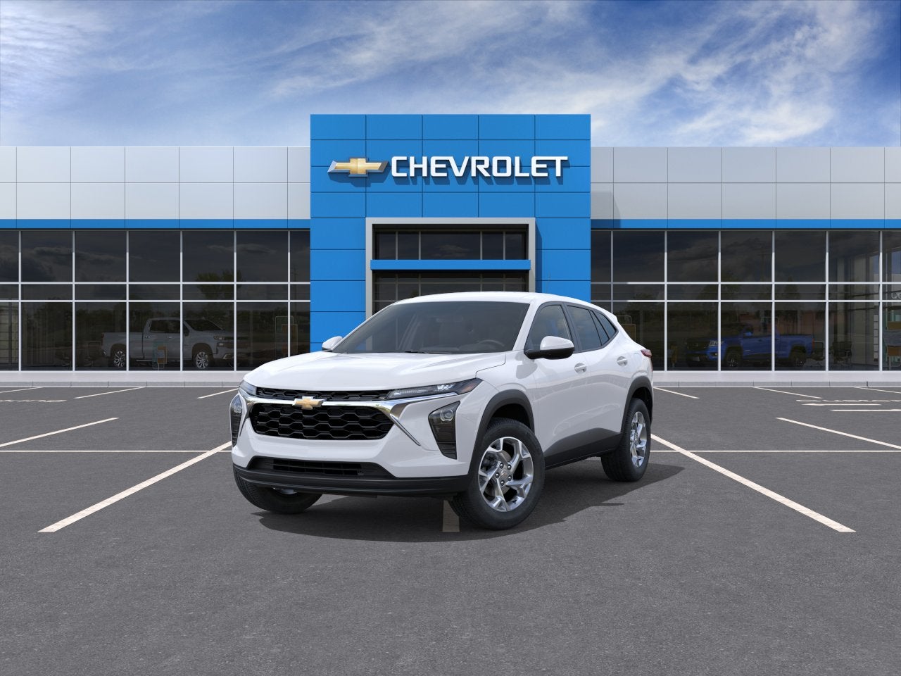 2026 Chevrolet Trax LS in Summit White — front three-quarter view